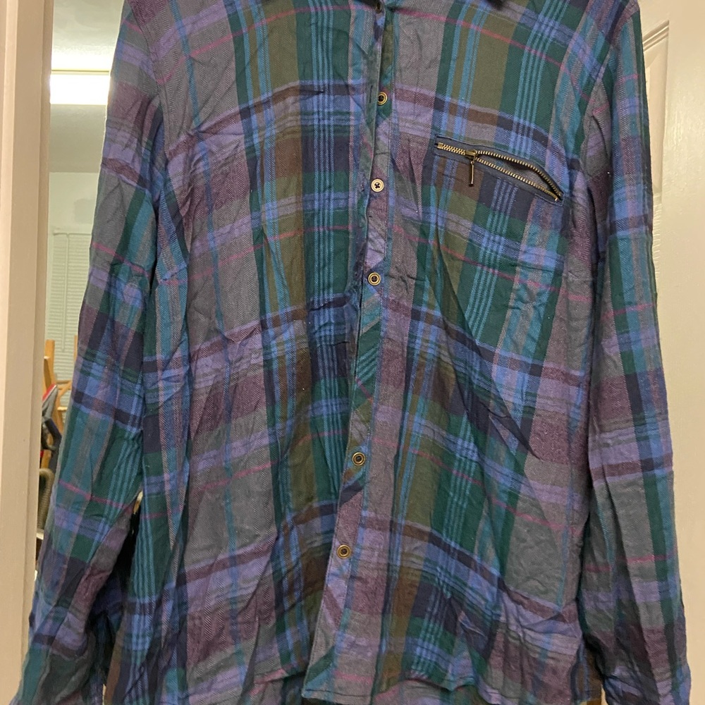 Plaid, plus size shirt